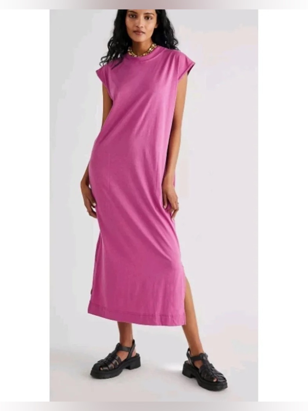 Free People Free-est All Day Long Midi T-Shirt Dress